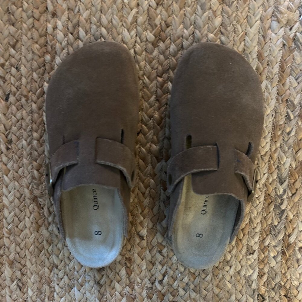 Quince Water Repellent Suede Clog Mule